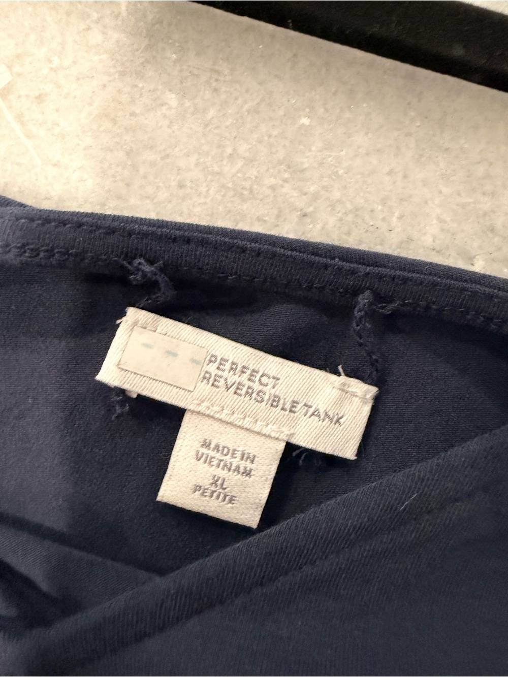 NWOT J. Jill Size XLP Perfect Reversible Tank Top Soft Stretch Cotton Navy Blue - Picture 10 of 11